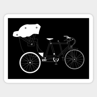 Rickshaw White Outline Magnet